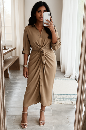 Giulia – Summer Ruched Midi Dress